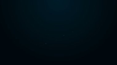 Parlayan neon çizgili tavuk budu simgesi siyah arka planda izole edildi. Tavuk budu. 4K Video hareketli grafik canlandırması