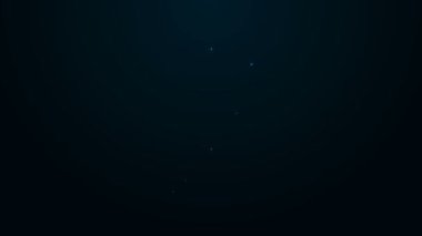 Parlayan neon hattı Siyah arkaplanda izole edilmiş hesap ekranı simgesi oluştur. 4K Video hareketli grafik canlandırması