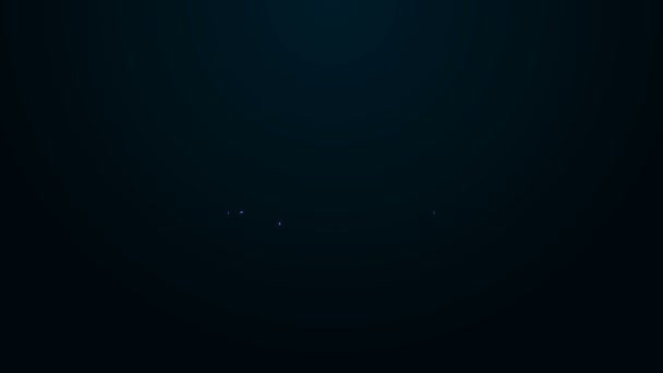 Светящаяся неоновая линия Портативная иконка игровой приставки изолирована на черном фоне. Знак Геймпада. Концепция игры. Видеографическая анимация 4K — стоковое видео