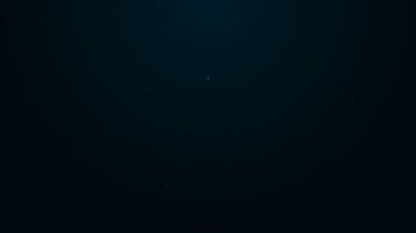 Parlayan neon hattı web kamera simgesi siyah arkaplanda izole edildi. Sohbet kamerası. Web kamerası simgesi. 4K Video hareketli grafik canlandırması