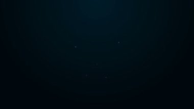 Parlayan neon hattı Siyah arkaplanda izole edilmiş hesap ekranı simgesi oluştur. 4K Video hareketli grafik canlandırması