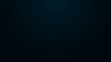 Parlayan neon hattı diş fırçası simgesi siyah arkaplanda izole edildi. 4K Video hareketli grafik canlandırması