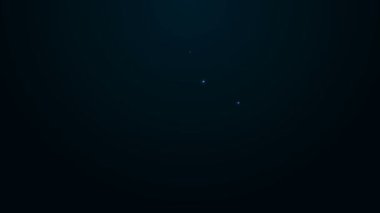 Siyah arka planda izole edilmiş diş simgesi olan parlak neon çizgili kimlik kartı. 4K Video hareketli grafik canlandırması