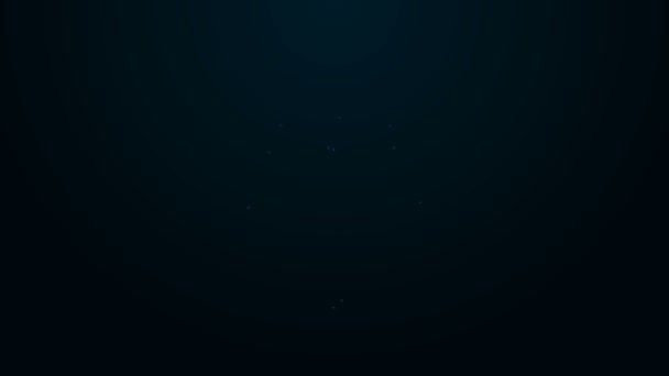 Glowing neon line Diamond teeth icon isolated on black background. 4K Video motion graphic animation