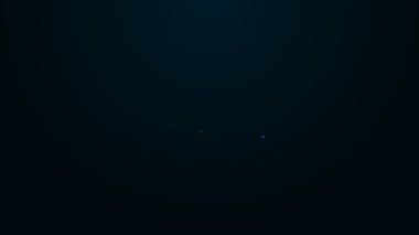 Parlayan neon hattı dosya koruma konsepti simgesi siyah arkaplanda izole edildi. Gizli bilgi ve gizlilik fikri, koruma, kalkan. 4K Video hareketli grafik canlandırması