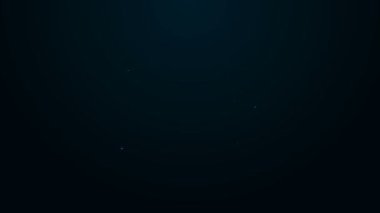 Parlayan neon hattı dosya koruma konsepti simgesi siyah arkaplanda izole edildi. Gizli bilgi ve gizlilik fikri, koruma, kalkan. 4K Video hareketli grafik canlandırması