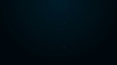 Parlayan neon satırı Sonraki sayfa ok simgesi siyah arkaplanda izole. Oklu belge dosyası. Belge gönder. 4K Video hareketli grafik canlandırması