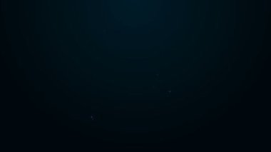 Parlayan neon çizgisi Bilinmeyen belge simgesi siyah arkaplanda izole edildi. Soru işareti olan dosya. Raporu, servisi ve küresel arama işaretini beklet. 4K Video hareketli grafik canlandırması