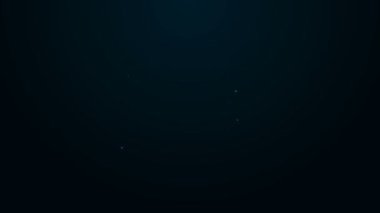 Parlayan neon satırı Bilinmeyen belge dizini simgesi siyah arkaplanda izole edildi. Soru işareti olan dosya. Raporu, servisi ve küresel arama işaretini beklet. 4K Video hareketli grafik canlandırması