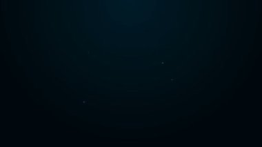 Siyah arkaplanda eksi simge izole edilmiş parlak neon çizgisi belge dizini. Belgeyi temizle. Dosya belgesini sil. Bilgi dosyasını sil. 4K Video hareketli grafik canlandırması
