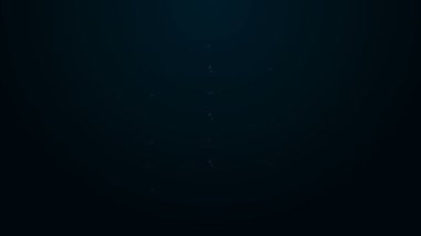Parlayan neon hattı askeri rütbe simgesi siyah arka planda izole edildi. Askeri rozet işareti. 4K Video hareketli grafik canlandırması