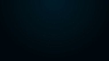 Siyah arkaplanda parlayan neon çizgi DNA sembolü izole edildi. 4K Video hareketli grafik canlandırması