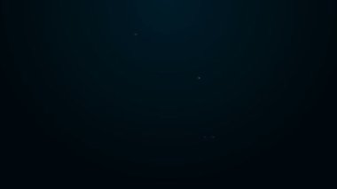 Parlayan neon hattı Kullanıcı elle simgesi siyah arkaplanda izole edildi. Kullanıcı rehberi kitabı. Talimat işareti. Kullanmadan önce oku. 4K Video hareketli grafik canlandırması