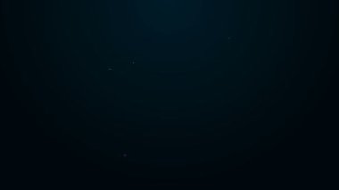 Parlayan neon çizgisi dosya dizini simgesi siyah arkaplanda izole edildi. Muhasebe klasörü sembolü. Muhasebe yönetimi. 4K Video hareketli grafik canlandırması