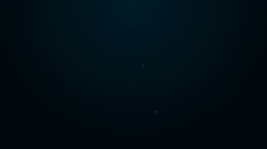 Parlayan neon hattı Smartphone, siyah arkaplanda izole edilmiş cep telefonu simgesi. 4K Video hareketli grafik canlandırması