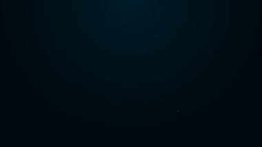 Parlayan neon çizgisi dönen matkap siyah arkaplanda izole edilmiş bir yer simgesinde delik açıyor. 4K Video hareketli grafik canlandırması