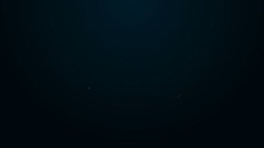 Parlayan neon hattı İşçi Kaskı simgesi siyah arkaplanda izole edildi. 4K Video hareketli grafik canlandırması