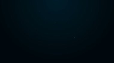 Parlayan neon hattı benzin pompası başlık simgesi siyah arkaplanda izole edildi. Yakıt pompası istasyonu. Yakıt ikmal tabelası. Benzin istasyonu ikonu. 4K Video hareketli grafik canlandırması