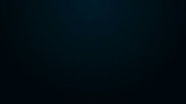 Parlayan neon hattı yağ pompası ya da pompa ikonu siyah arka planda izole edildi. Petrol platformu. 4K Video hareketli grafik canlandırması