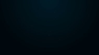 Parlayan neon hattı Petrol ikonu siyah arka planda izole edildi. 4K Video hareketli grafik canlandırması