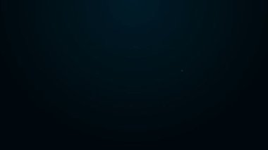 Parlayan neon hattı petrol ve gaz endüstriyel yapı ikonu siyah arka planda izole edildi. 4K Video hareketli grafik canlandırması