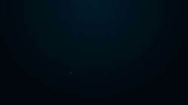 Parlayan neon çizgisi Matematik fonksiyonu siyah arkaplanda izole edilmiş kosinüs simgesi. 4K Video hareketli grafik canlandırması