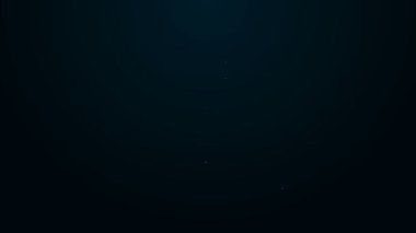 Parlak neon hattı avukatı, avukatı, hukukçu ikonu siyah arka planda izole edilmiş. Adalet, hukuk ya da saray ikonu. 4K Video hareketli grafik canlandırması