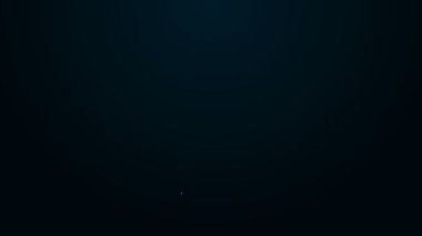 Parlayan neon hattı Hırsız maskesi simgesi siyah arkaplanda izole edildi. Haydut maskesi, suçlu adam. 4K Video hareketli grafik canlandırması