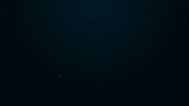 Parlayan neon hattı Retro ses kaset simgesi siyah arkaplanda izole edildi. 4K Video hareketli grafik canlandırması