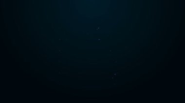 Parlayan neon hattı şüpheli simgesi siyah arka planda izole edildi. Hapishanedeki suçlu, yönetim kurulunun yanında şüpheli. 4K Video hareketli grafik canlandırması