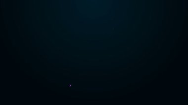 Parlayan neon hattı, siyah arka planda izole edilmiş bir dava dosyası simgesi. 4K Video hareketli grafik canlandırması