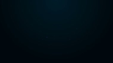 Parlayan neon hat kamyonet ikonu siyah arka planda izole edildi. 4K Video hareketli grafik canlandırması