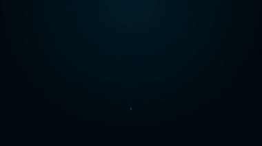 Parlayan neon hattı Anchor simgesi siyah arkaplanda izole edildi. 4K Video hareketli grafik canlandırması