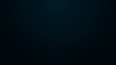 Parlayan neon hattı Kamp gaz sobası ikonu siyah arka planda izole edildi. Taşınabilir gaz ocağı. Yürüyüş, kamp malzemeleri. 4K Video hareketli grafik canlandırması