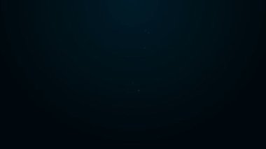 Parlayan neon hattı fener simgesi siyah arkaplanda izole edildi. 4K Video hareketli grafik canlandırması