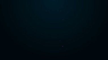 Parlayan neon çizgisi Yürüyüş sırt çantası simgesi siyah arkaplanda izole edildi. Kamp ve dağ gezisi sırt çantası. 4K Video hareketli grafik canlandırması