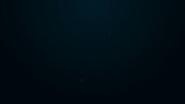 Parlayan neon çizgisi cadı kazanı simgesi siyah arkaplanda izole edildi. Mutlu Cadılar Bayramı Partisi. 4K Video hareketli grafik canlandırması