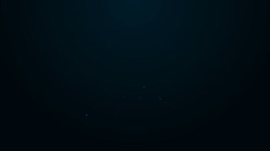 Parlayan neon hattı cadı şapkası simgesi siyah arkaplanda izole edildi. Mutlu Cadılar Bayramı Partisi. 4K Video hareketli grafik canlandırması