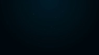 Parlak neon hattı göğüs kanseri farkındalığı kurdele ikonu siyah arkaplanda izole edildi. Dünya göğüs kanseri günü konsepti. Kadın sağlık hizmeti konsepti. 4K Video hareketli grafik canlandırması