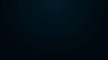 Parlayan neon çizgisi kalp simgesi siyah arkaplanda izole edildi. Romantik sembol, bağlanma, tutku ve düğün. 8 Mart. Mutlu Kadın Günleri. 4K Video hareketli grafik canlandırması