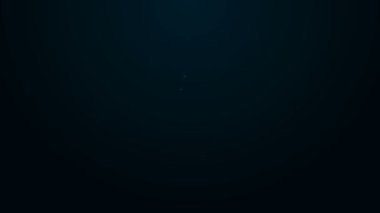 Parlayan neon çizgisi Siyah arkaplanda pusula simgesi çizimi. Pusula işareti. Çizim ve eğitim araçları. Geometrik alet. 4K Video hareketli grafik canlandırması