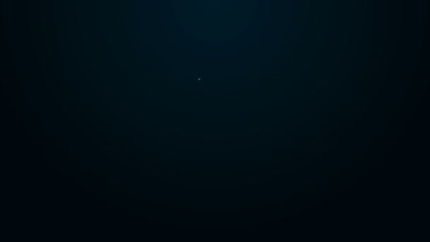 Ligne lumineuse néon Icône crochet de pêche isolé sur fond noir. Matériel de pêche. Animation graphique de mouvement vidéo 4K — Video