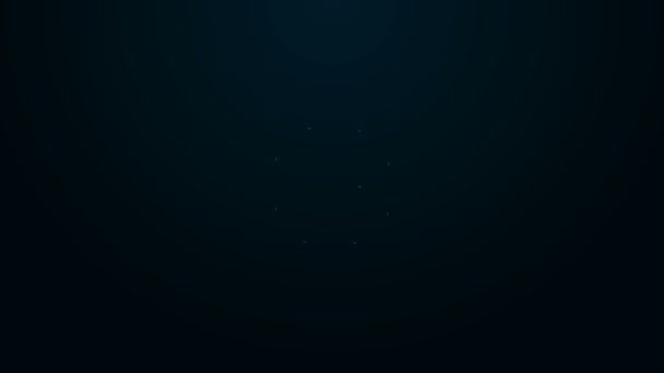 Linea fluorescente icona Fiore isolato su sfondo nero. 8 marzo. Giornata internazionale della donna felice. Animazione grafica 4K Video motion — Video Stock