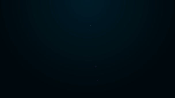 검은 배경에 고립 된 눈 삽의 네온 라인 아이콘. 4K 비디오 모션 그래픽 애니메이션 — 비디오