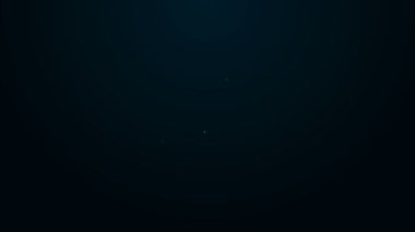 Parlayan neon hattı Wheelbarrow simgesi siyah arkaplanda izole edildi. Alet edevat. Tarım arabası tekerlek çiftliği. 4K Video hareketli grafik canlandırması