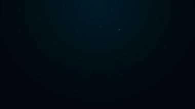 Parlayan neon hattı klemp ve vida aracı simgesi siyah arkaplanda izole. Çilingir aleti. 4K Video hareketli grafik canlandırması
