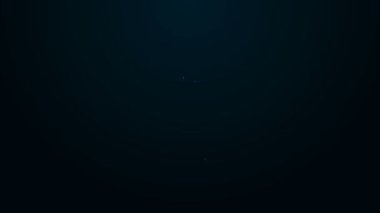 Parlayan neon çizgi anahtarı simgesi siyah arkaplanda izole edildi. 4K Video hareketli grafik canlandırması