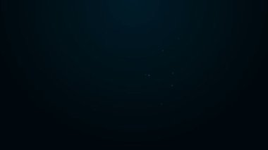 Parlayan neon hattı Venüs gezegeni simgesi siyah arkaplanda izole edildi. 4K Video hareketli grafik canlandırması