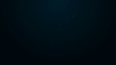 Parlayan neon hattı Hıristiyan kadeh simgesi siyah arka planda izole edildi. Hıristiyanlık ikonu. Mutlu Paskalyalar. 4K Video hareketli grafik canlandırması