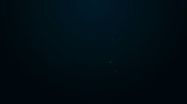 Parlayan neon hattı Paskalya yumurtası simgesi siyah arka planda izole edildi. Mutlu Paskalyalar. 4K Video hareketli grafik canlandırması